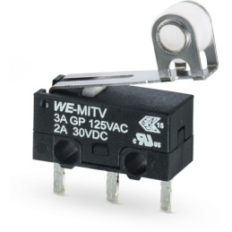 50 pcs - Wurth Elektronik Lever Micro Switch, Through Hole Terminal, 3 A, SP-CO