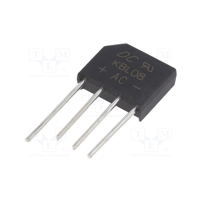 10 pcs : KBL08 - Bridge rectifier: single-phase, Urmax: 800V, If: 4A, Ifsm: 125A