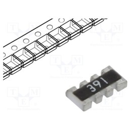 500 pcs : 4D03WGJ0391T5E - Resistor network: Y, SMD, R: 390Ω, ±5%, 62.5mW, No.of resistors: 4