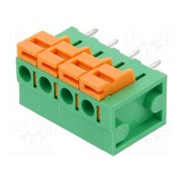 10 pcs : HA0400500000G - PCB terminal block, straight, 5.08mm, ways: 4, on PCBs, terminal