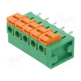10 pcs : HA0500500000G - PCB terminal block, straight, 5.08mm, ways: 5, on PCBs, terminal