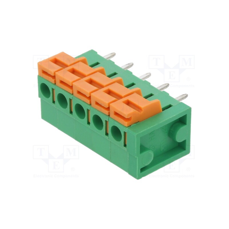 10 pcs : HA0500500000G - PCB terminal block, straight, 5.08mm, ways: 5, on PCBs, terminal