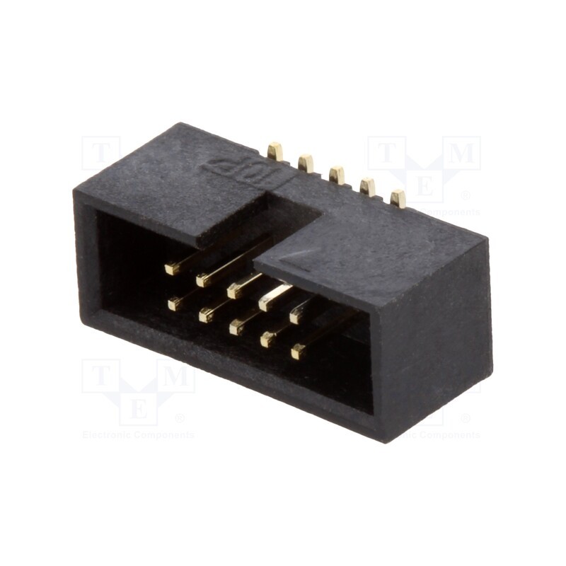 10 pcs : HBHR-B2-10-VG-SMT - Socket, IDC, male, PIN: 10, vertical, SMT, 1.27mm, Layout: 2x5