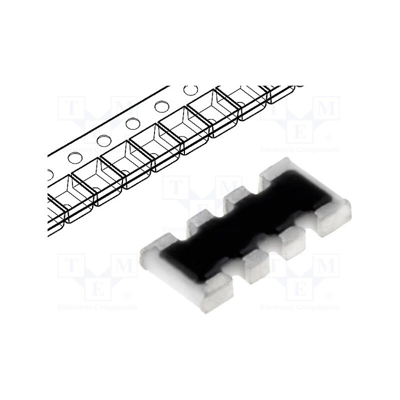 500 pcs : 4D03WGJ0100T5E - Resistor network: Y, SMD, R: 10Ω, ±5%, 62.5mW, No.of resistors: 4