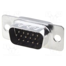 10 pcs : HDT15-PD - D-Sub HD, PIN: 15, plug, male, for cable, soldering, 5A, 250V, 20mΩ