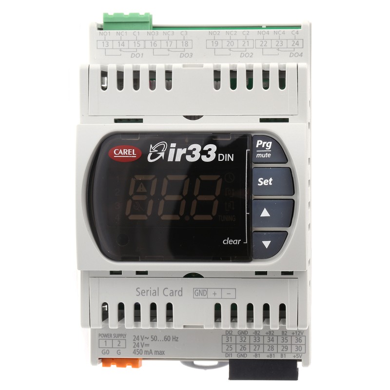 1 pcs - Carel DN33 PID Temperature Controller, 144 x 70mm, 1 Output Relay, 24 V ac/dc Supply Voltage