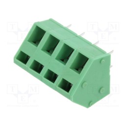 10 pcs : HG0400500000G - PCB terminal block, 5mm, ways: 4, angled 45°, terminal, on PCBs