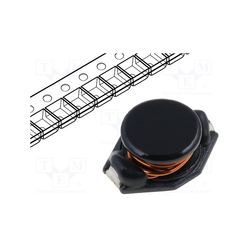 10 pcs : DL22-470 - Inductor: wire, SMD, 470uH, Ioper: 0.5A, 1.27Ω, Isat: 0.5A, B: 9.4mm