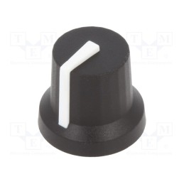 10 pcs : CL170849BR - Knob, with pointer, rubber,plastic, Øshaft: 6mm, Ø16.8x14.5mm