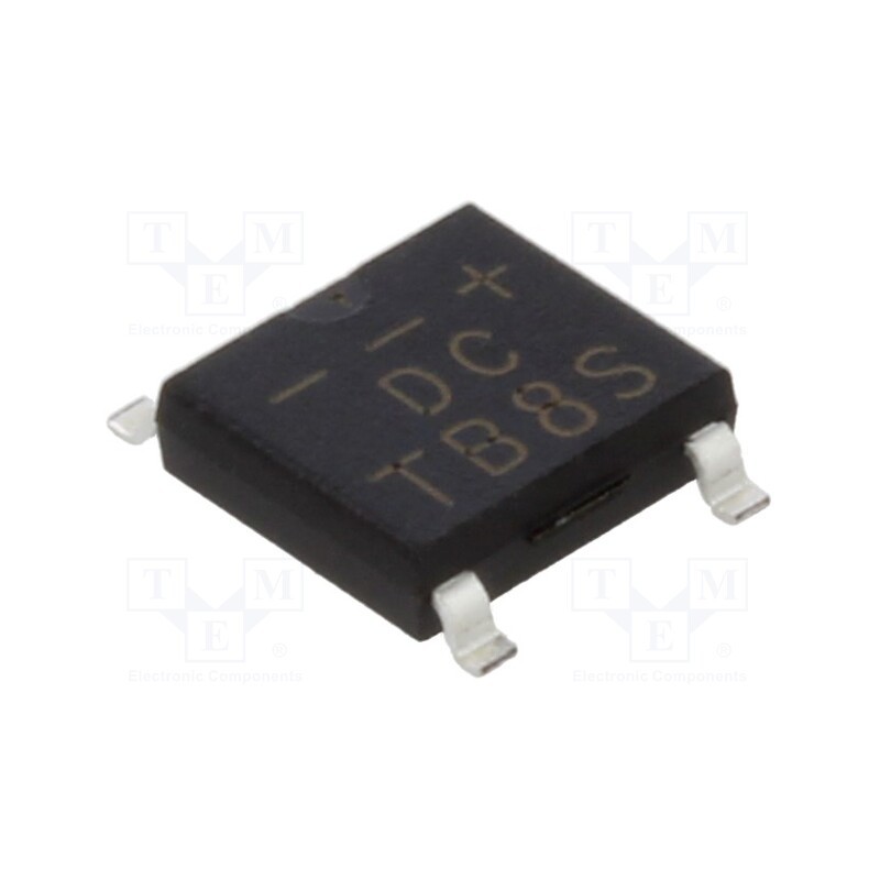 50 pcs : TB8S - Bridge rectifier: single-phase, 800V, If: 1A, Ifsm: 30A, ABS, SMT