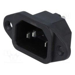 10 pcs : IEC-A-3 - Connector: AC supply, socket, male, 10A, 250VAC, IEC 60320, C14 (E)