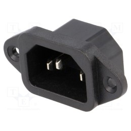 10 pcs : IEC-A-4 - Connector: AC supply, socket, male, 10A, 250VAC, IEC 60320, C14 (E)