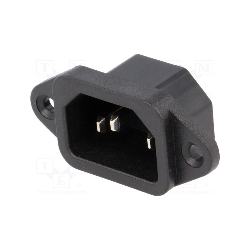 10 pcs : IEC-A-4 - Connector: AC supply, socket, male, 10A, 250VAC, IEC 60320, C14 (E)