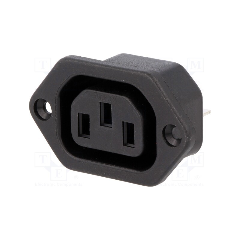 10 pcs : IEC-B-1 - Connector: AC supply, socket, female, 10A, 250VAC, IEC 60320