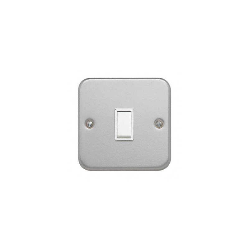 1 pcs - Contactum White Metal Clad Switch, 2 Way, 1 Gang, Metal Clad