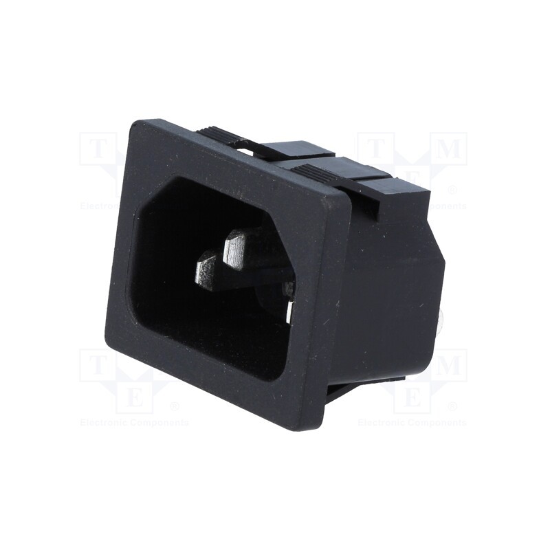 10 pcs : IEC-C-3 - Connector: AC supply, socket, male, 10A, 250VAC, IEC 60320, C14 (E)