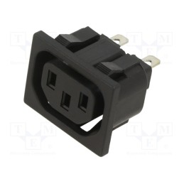 10 pcs : IEC-D-1 - Connector: AC supply, socket, female, 10A, 250VAC, IEC 60320