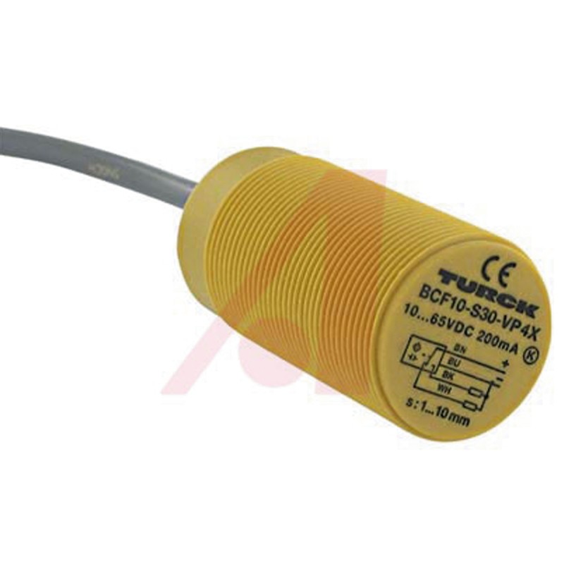 1 pcs - Turck Capacitive Barrel-Style Proximity Sensor, M30 x 1.5, 15 mm Detection, PNP Output, 10 - 65 V dc, IP67