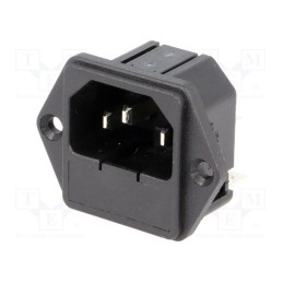 10 pcs : IEC-F-1 - Connector: AC supply, socket, male, 10A, IEC 60320, C14 (E), 5x20mm