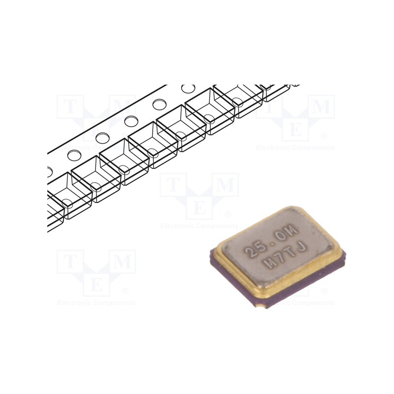 10 pcs : LFXTAL053108BULK - Resonator: quartz, 25MHz, ±50ppm, 18pF, SMD, 2.6x2.1x0.6mm