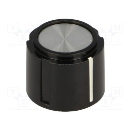 10 pcs : - Knob, with pointer, Øshaft: 6.35mm, Ø20x15.9mm, screw fastening