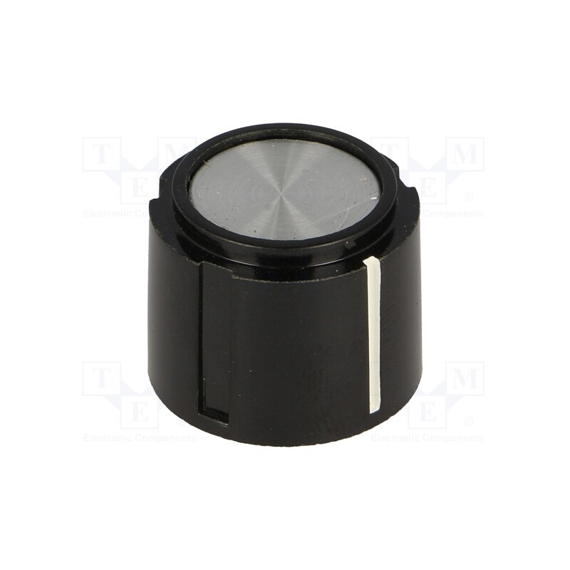 10 pcs : - Knob, with pointer, Øshaft: 6.35mm, Ø20x15.9mm, screw fastening