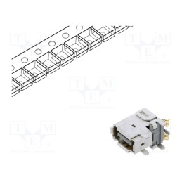 10 pcs : IX61G-B-10P - Connector: ix Industrial, socket, IX, male, PIN: 10, B, gold-plated