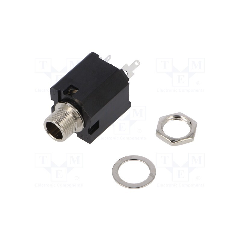 10 pcs : J/SKT S1VS/SSS - Socket, Jack 6,3mm, female, stereo, ways: 3, straight, S1VS