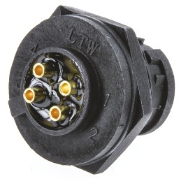 1 pcs - Amphenol Industrial Circular Connector, 4 Contacts, Panel Mount, Plug, Male, IP67, Ceres Series