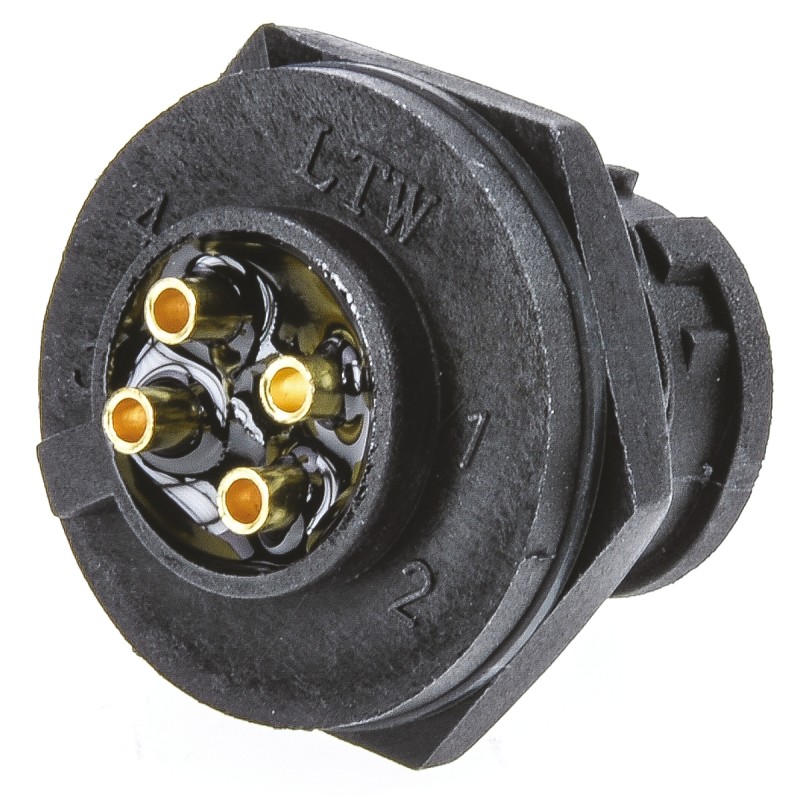 1 pcs - Amphenol Industrial Circular Connector, 4 Contacts, Panel Mount, Plug, Male, IP67, Ceres Series