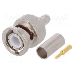 10 pcs : J01000A1255Y - Plug, BNC, male, straight, 50Ω, B9907,KX15,RG58C/U, crimped, PTFE