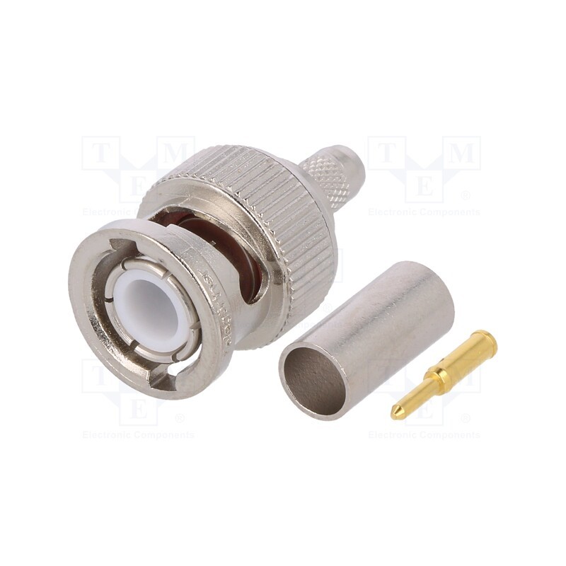 10 pcs : J01000A1255Y - Plug, BNC, male, straight, 50Ω, B9907,KX15,RG58C/U, crimped, PTFE