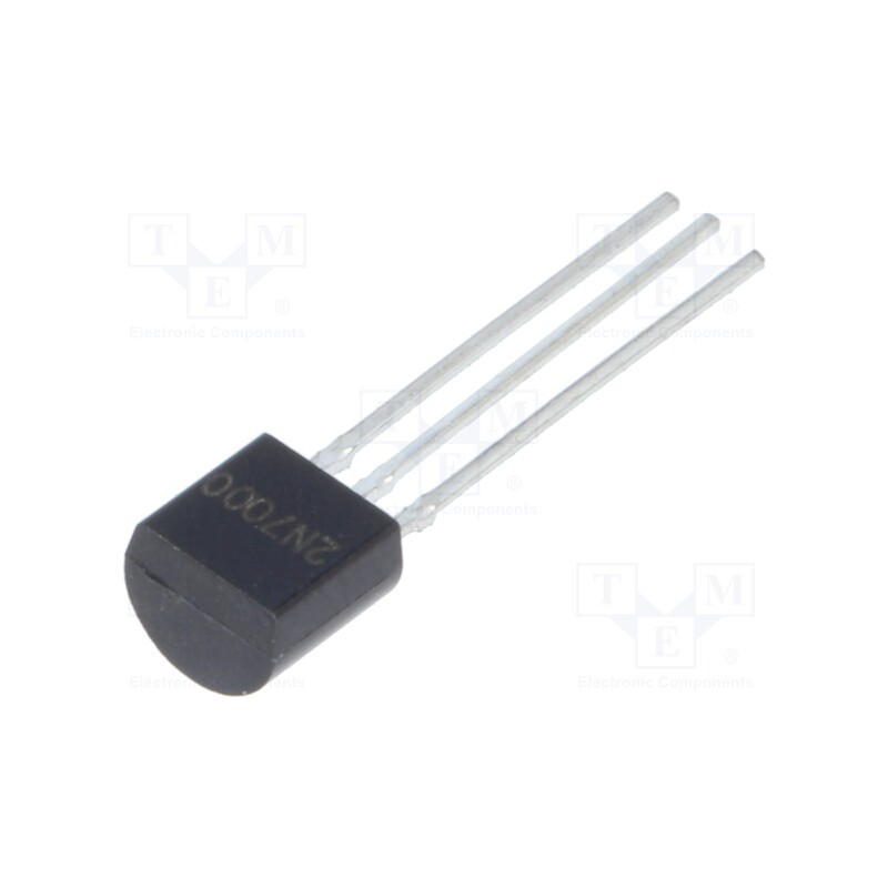 50 pcs : 2N7000 - Transistor: N-MOSFET, unipolar, 60V, 0.2A, 0.35W, TO92
