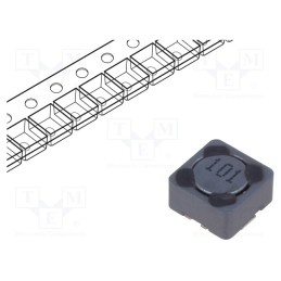 20 pcs : PCS74MT101 - Inductor: wire, SMD, 100uH, 600mA, 610mΩ, ±20%, 7.3x7.3x4.5mm