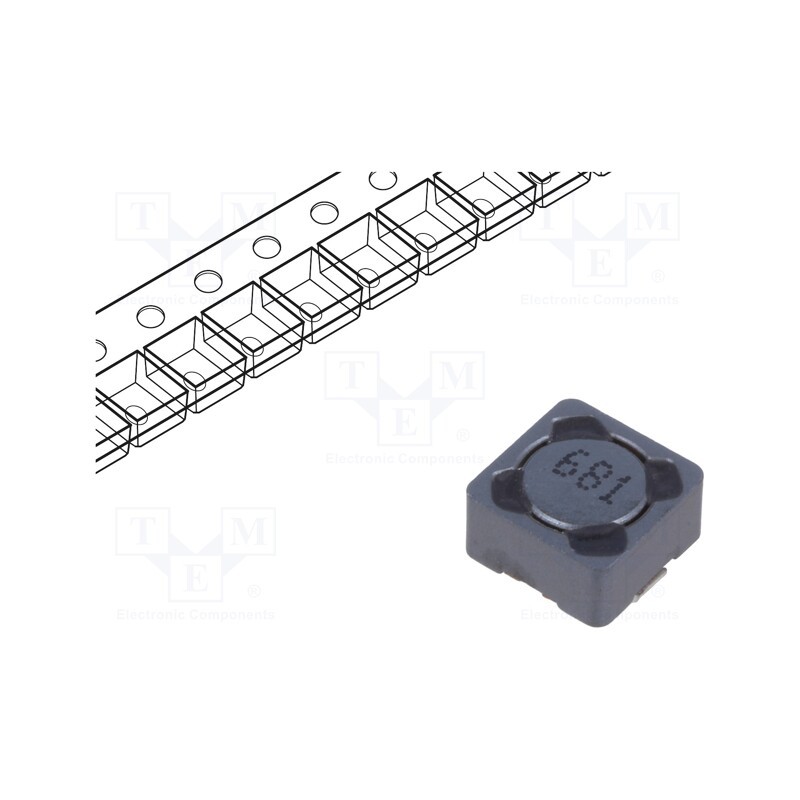 20 pcs : PCS74MT681 - Inductor: wire, SMD, 680uH, 220mA, 4.63Ω, ±20%, 7.3x7.3x4.5mm