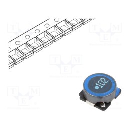 10 pcs : SLF10145T-102MR29-PF - Inductor: ferrite, SMD, 1000uH, 0.32A, 2.8Ω, ±20%, SLF