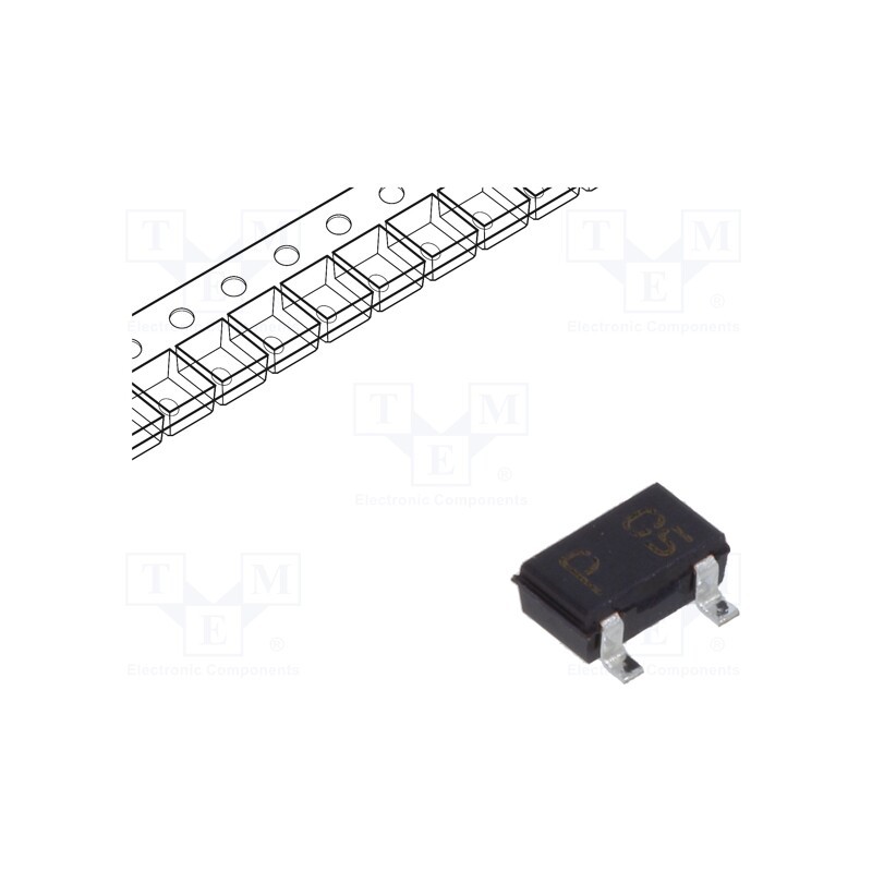 50 pcs : DAP202KT146 - Diode: switching, SMD, 80V, 0.3A, 4ns, SC59,SOT346, Ufmax: 1.2V
