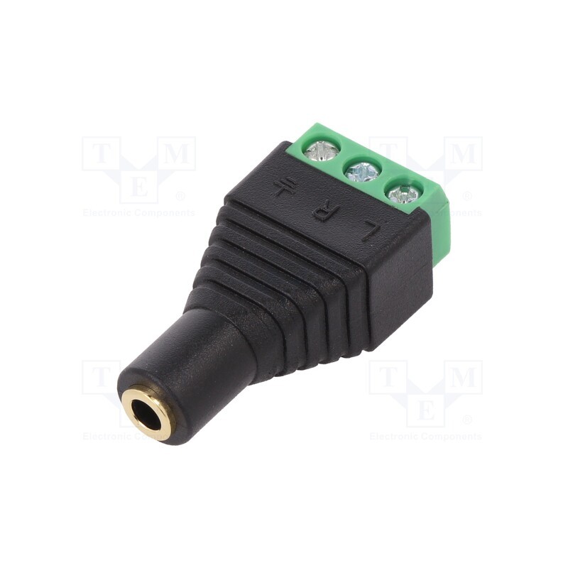 10 pcs : JACK3.5S-F-TB - Adapter, Jack 3.5mm 3pin socket,terminal block, stereo, PIN: 3