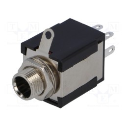 10 pcs : JC-118 - Socket, Jack 6,3mm, ways: 3, straight, for panel mounting, 10mm