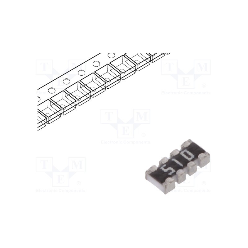 500 pcs : YC124-JR-0751RL - Resistor network: Y, SMD, 51Ω, ±5%, 62.5mW, No.of resistors: 4