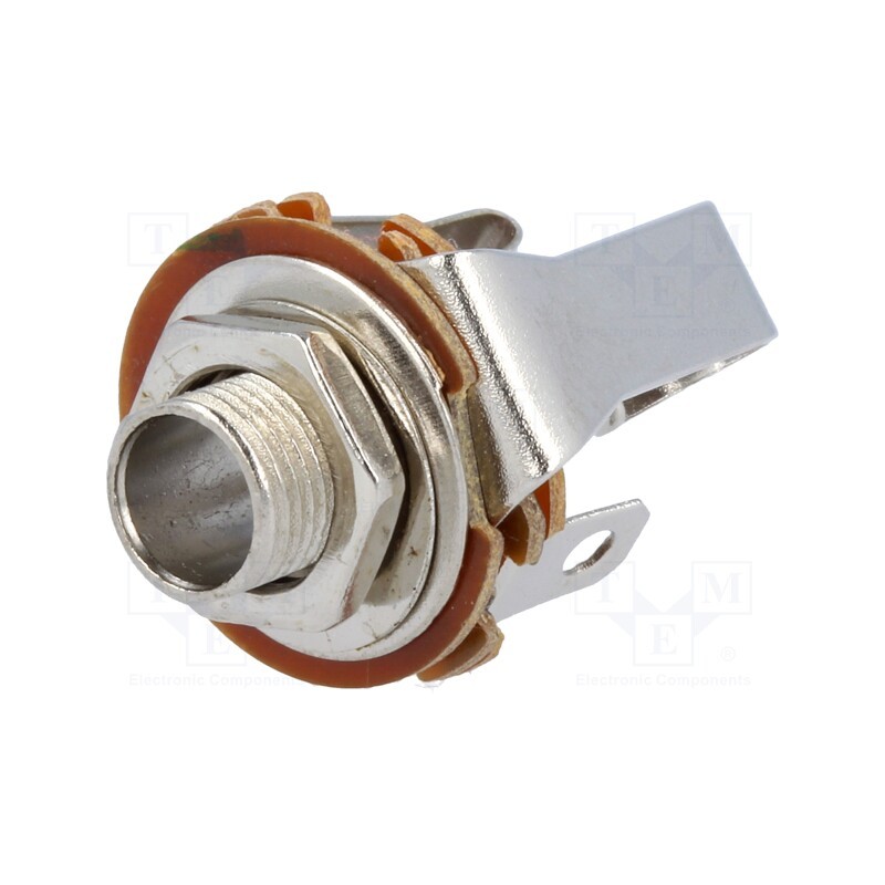 10 pcs : JC-124/6.35MM - Socket, Jack 6,3mm, female, open,stereo, ways: 3, 9mm