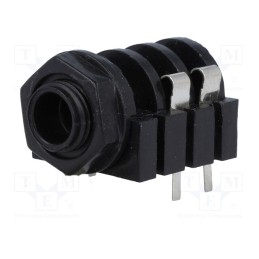 10 pcs : JC-211 - Socket, Jack 6,3mm, female, mono, ways: 2, for panel mounting, THT