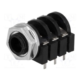 10 pcs : JC-215 - Socket, Jack 6,3mm, female, stereo, ways: 3, for panel mounting