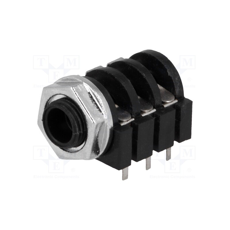 10 pcs : JC-215 - Socket, Jack 6,3mm, female, stereo, ways: 3, for panel mounting