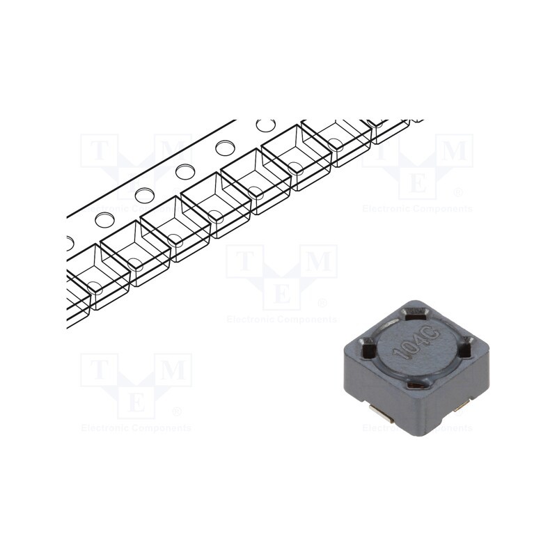 10 pcs : 46104C - Inductor: wire, SMD, 100uH, 860mA, 0.5Ω, ±20%, 7.3x7.3x4.55mm, 4600