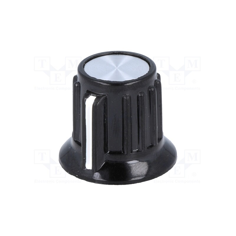 10 pcs : PN-24 - Knob, with pointer, Øshaft: 6.35mm, Ø20x17mm, screw fastening