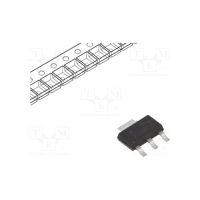 20 pcs : BTA2008W-600D,135 - Triac, 600V, 0.8A, SOT223, Igt: 5mA, Ifsm: 9A, 3Q,Hi-Com