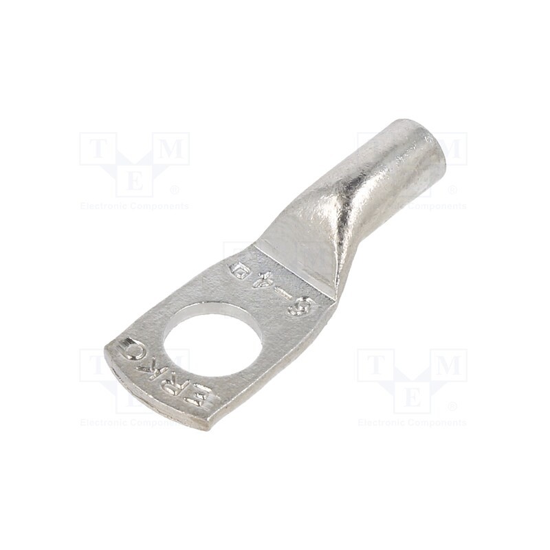 20 pcs : KCS_6-4/1 - Tip: ring tube, M6, 4mm2, crimped, for cable, tinned, copper, 6.4mm