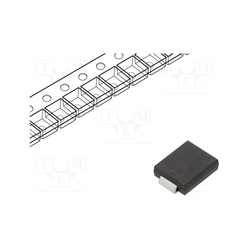 20 pcs : MURS360 - Diode: rectifying, SMD, 600V, 3A, 50ns, SMC, Ufmax: 1.25V, Ifsm: 125A