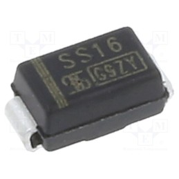 20 pcs : SS16 M2G - Diode: Schottky rectifying, SMD, 60V, 1A, SMA,
